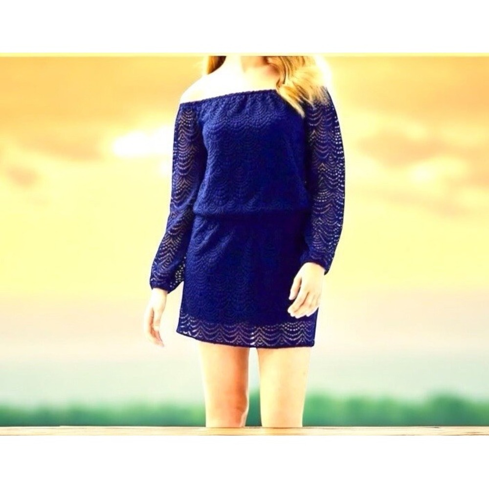 Lilly Pulitzer Lana Skort Halter Romper size SMALL S Lace Resort Blue Navy